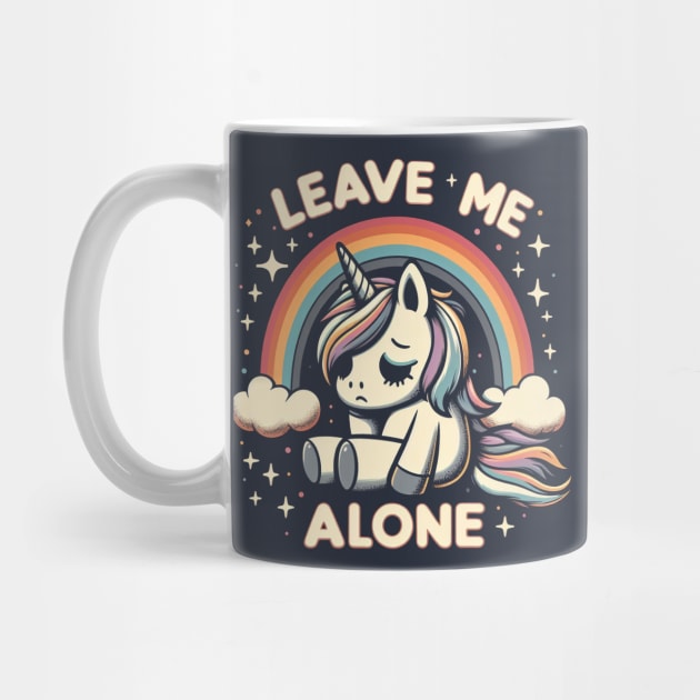 Leave Me Alone Sad Unicorn Cartoon by TeeTrendz